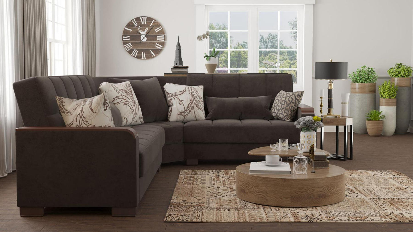 dark brown fabric sofa sectional
