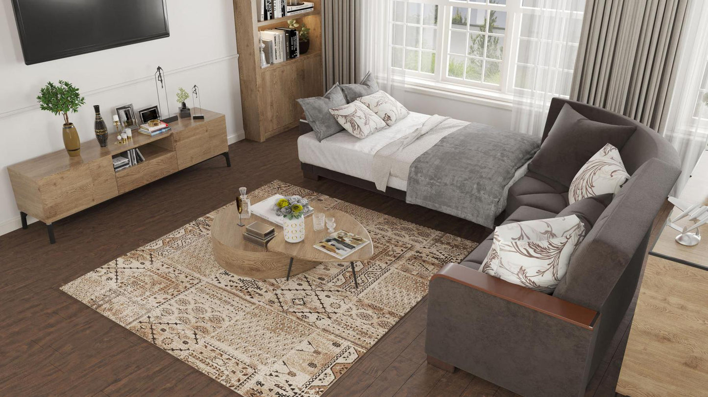 dark brown bed