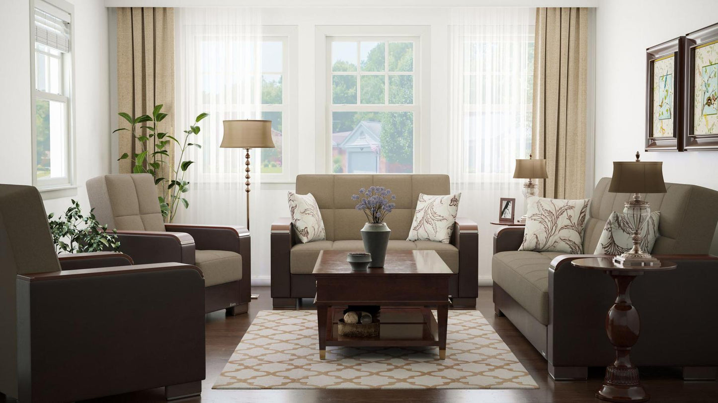 beige fabric sofa set