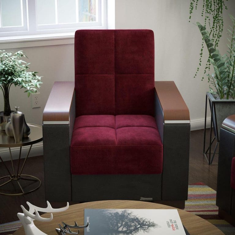 burgundy fabric chair