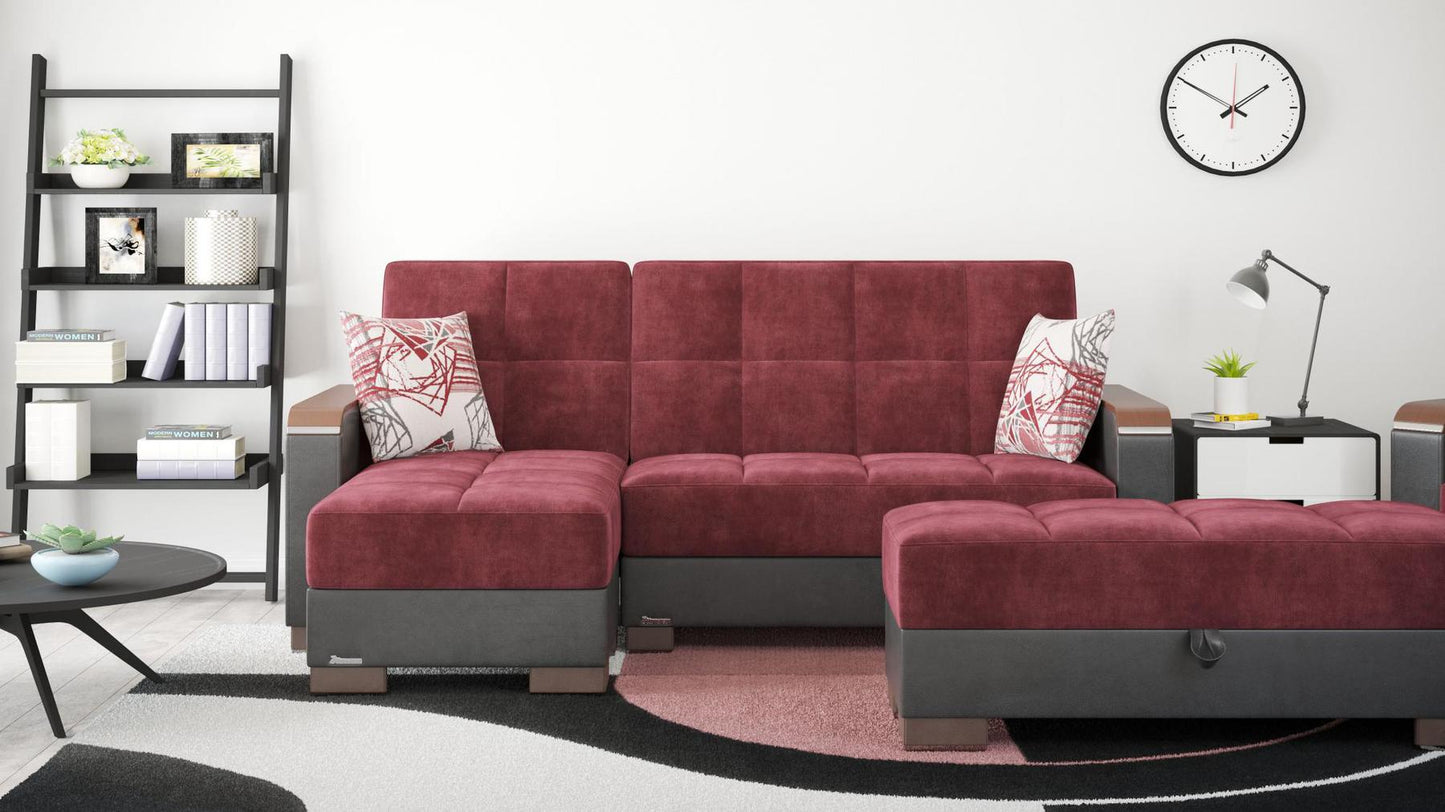 burgundy fabric sofa sectional