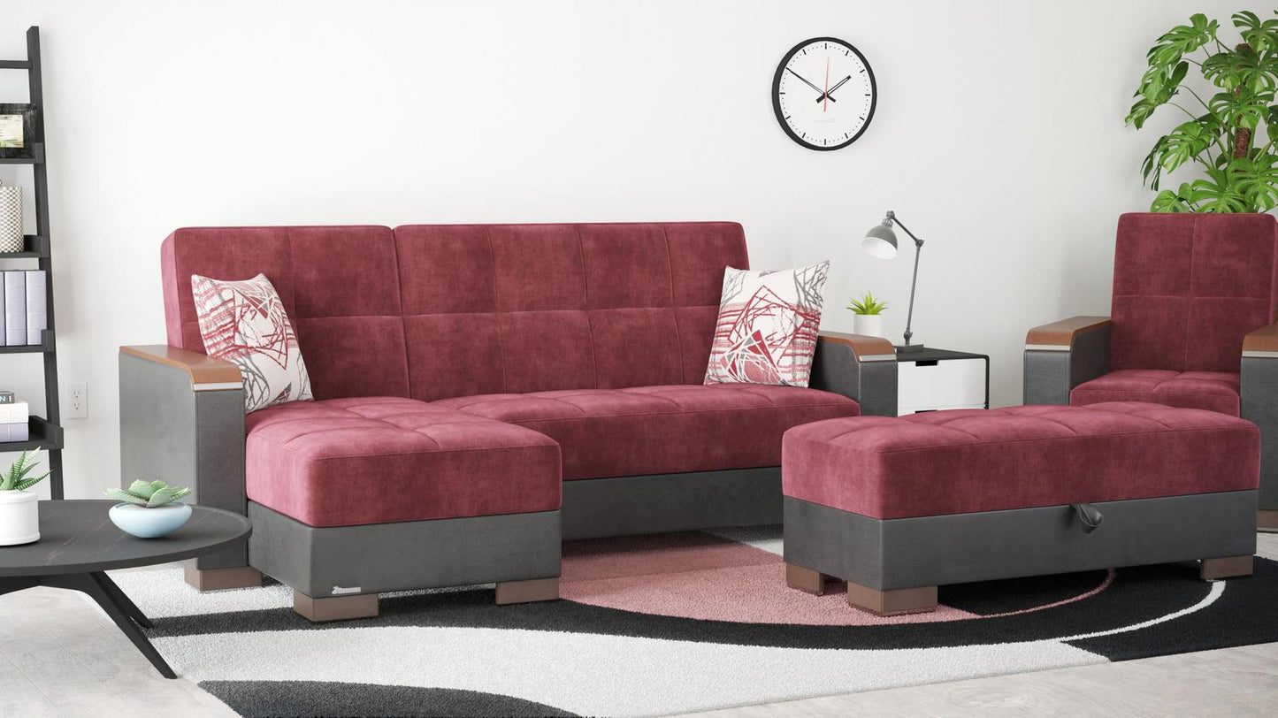 burgundy fabric sofa sectional