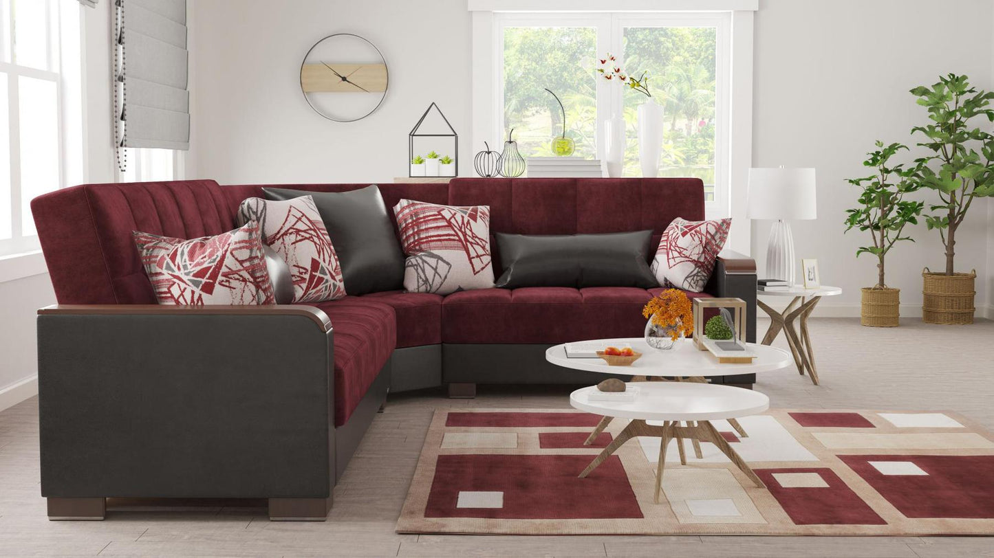 burgundy fabric sofa sectional