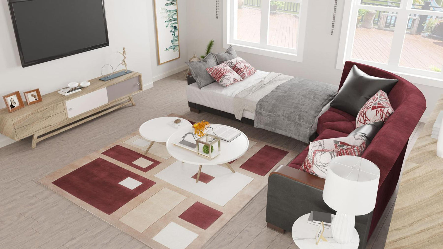 burgundy sofa sectional bed