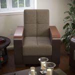dark grey fabric chair