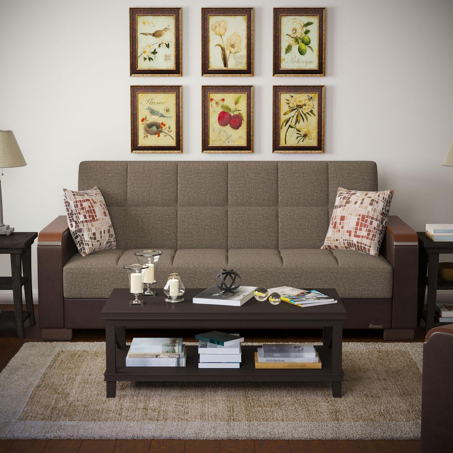 dark grey fabric sofa