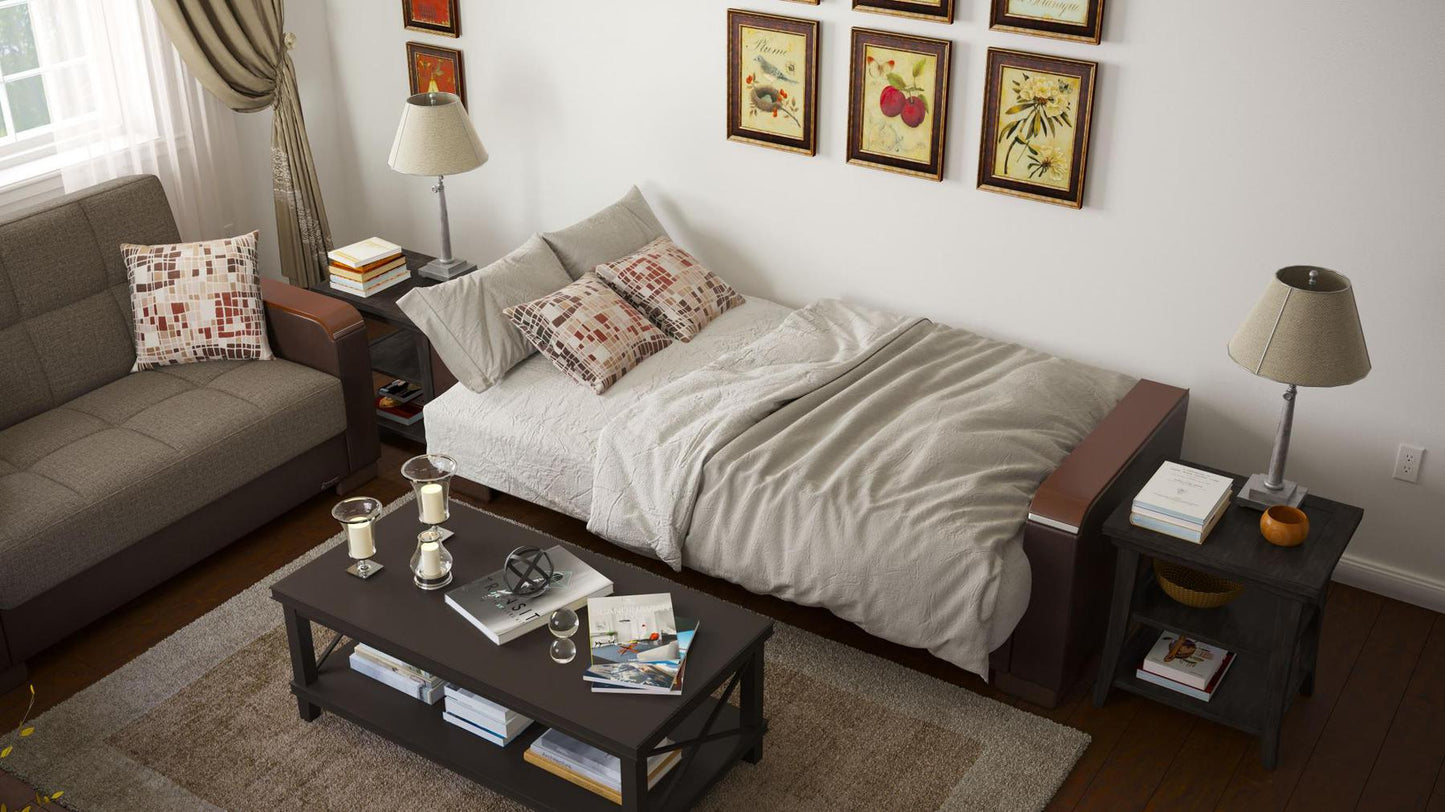 dark grey fabric sofa bed