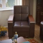 brown leather chair