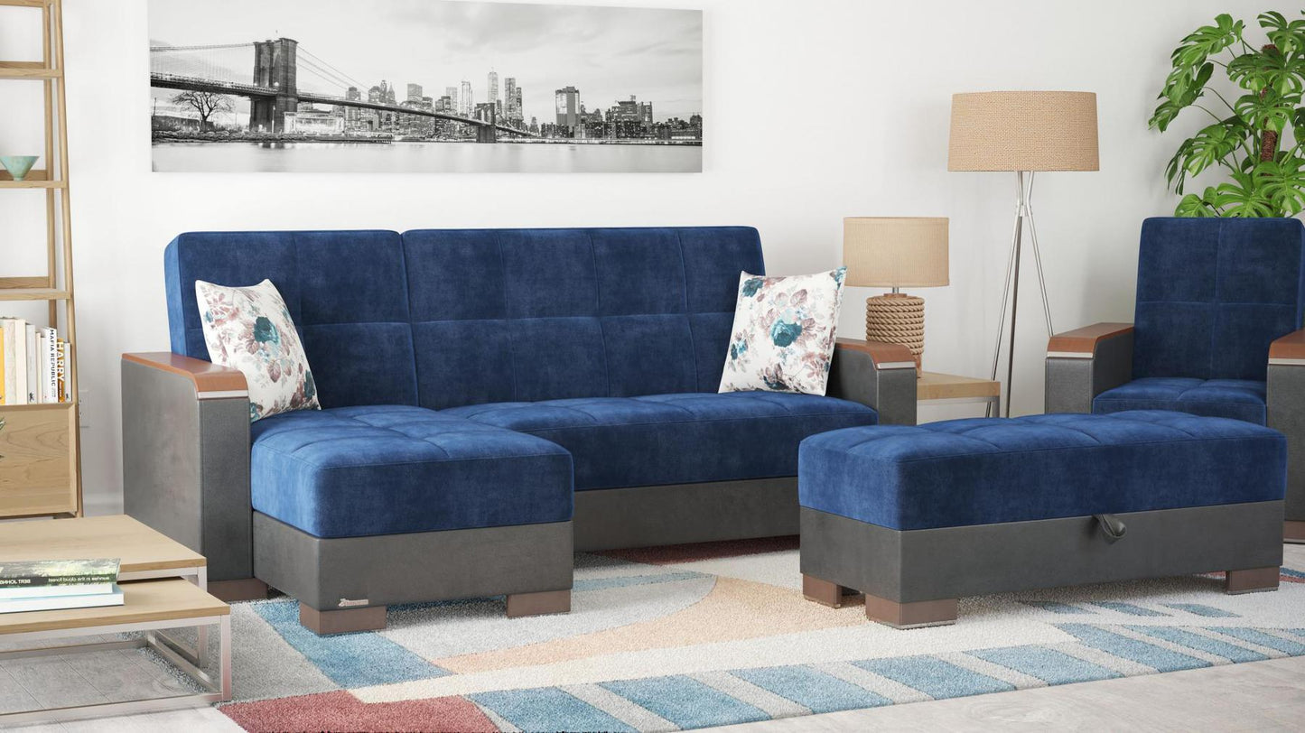 blue fabric sofa sectional