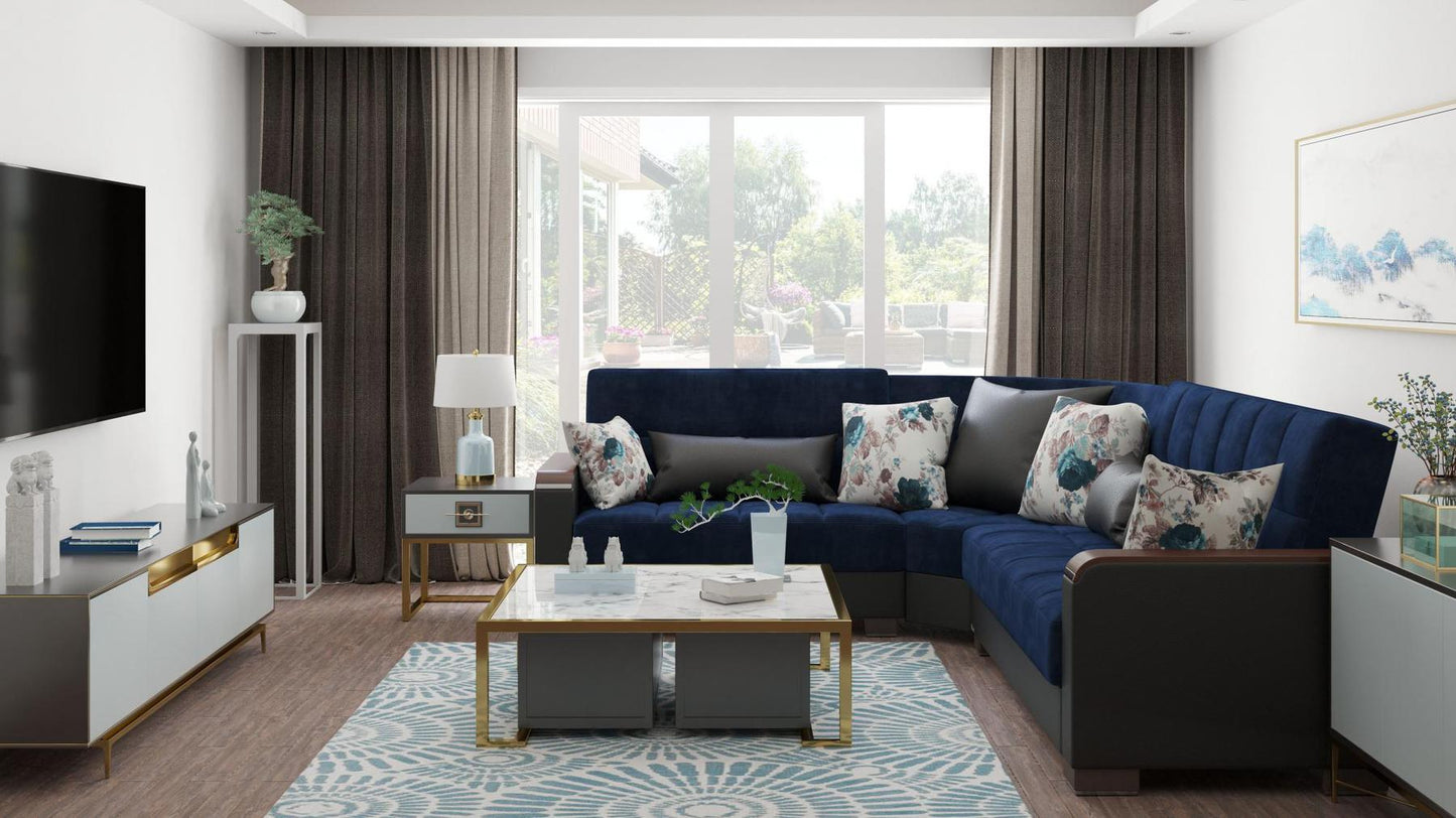 blue sofa sectional