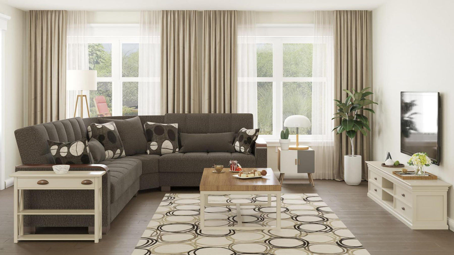 brown fabric sofa sectional