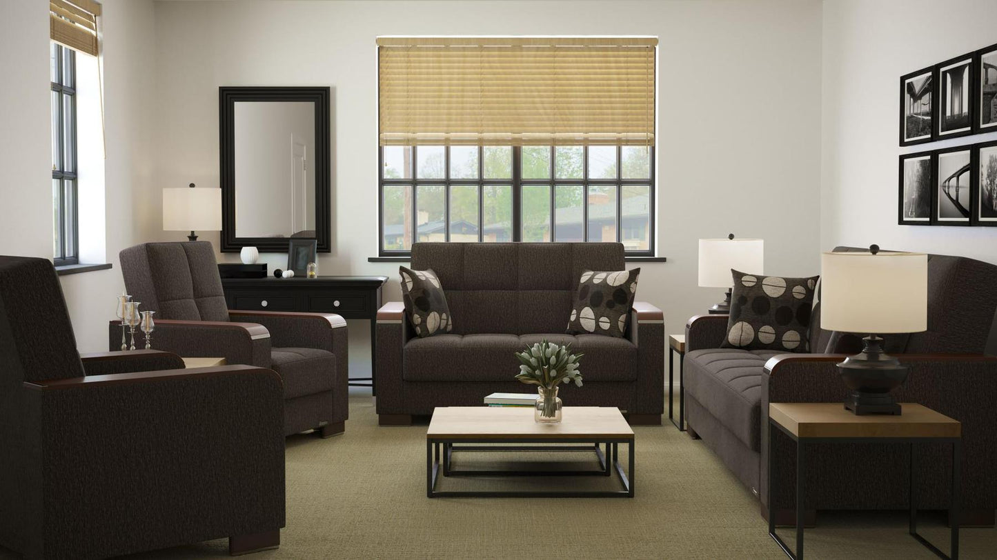 brown fabric sofa set