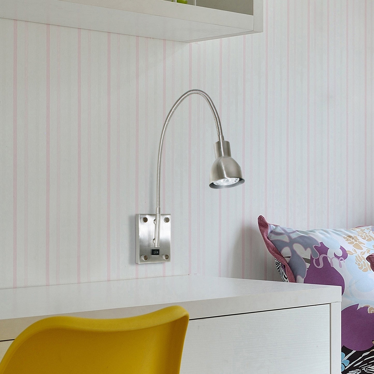 silver wall mount lamp