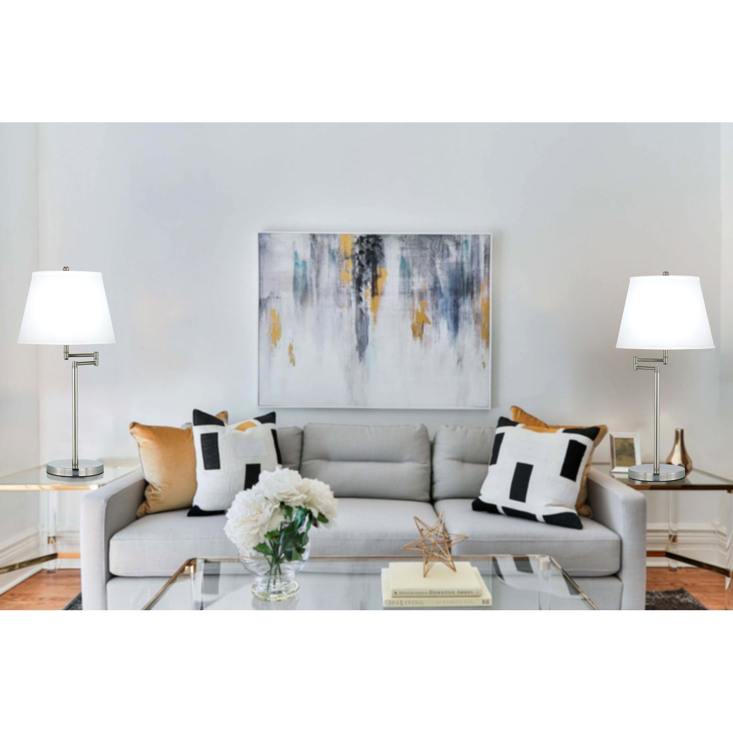 silver table lamp