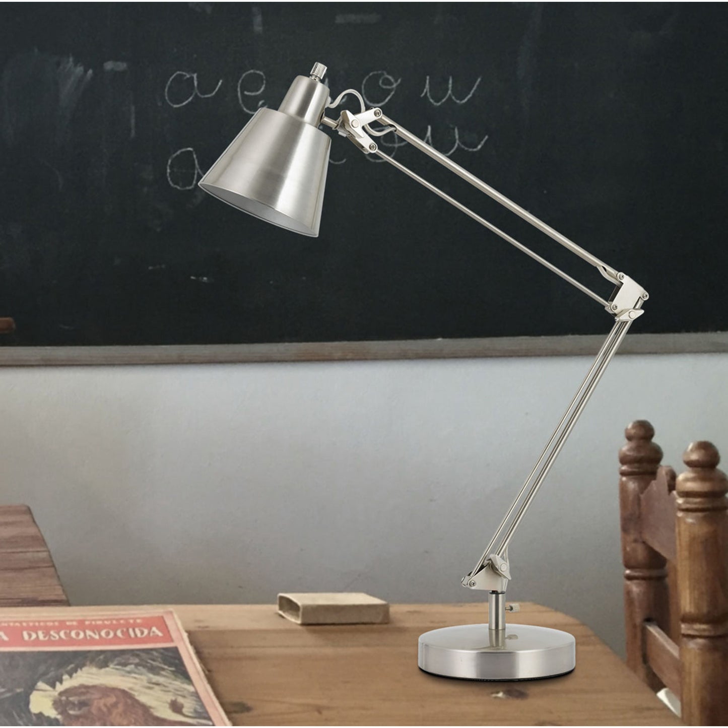 silver table lamp