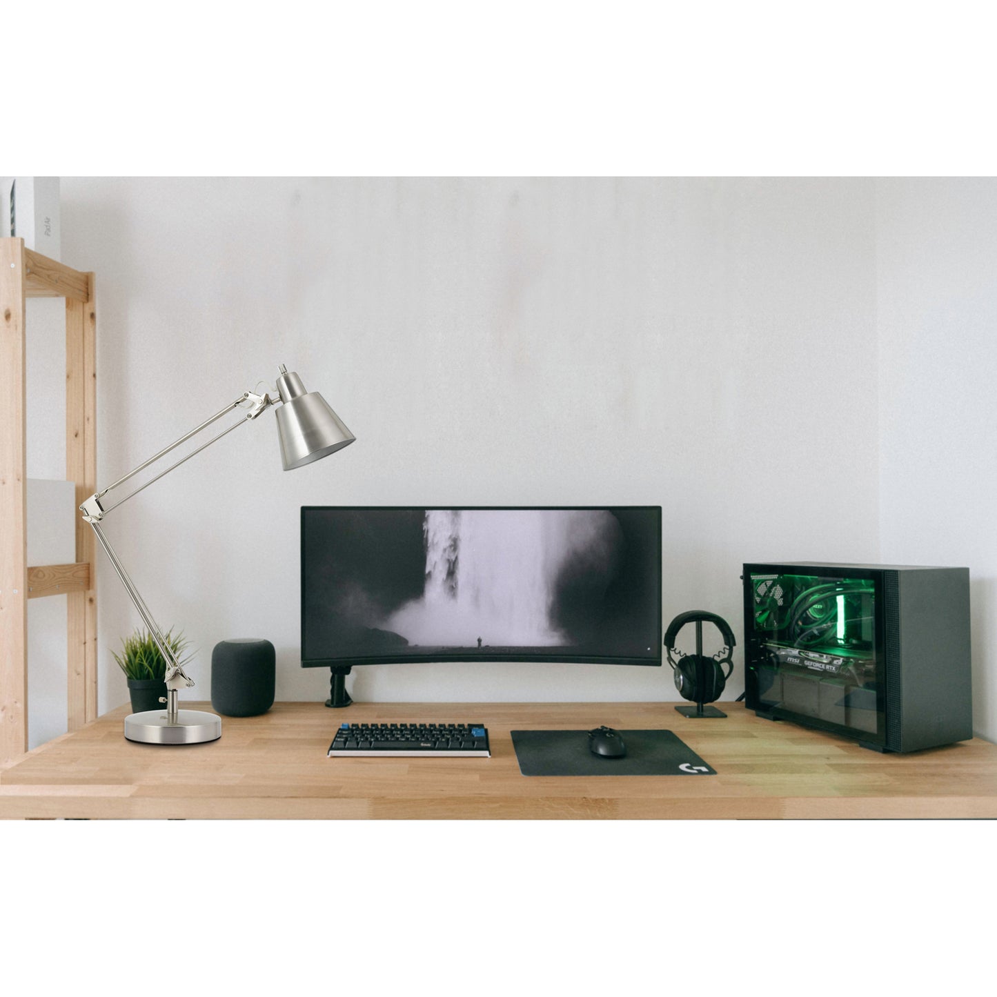 silver table lamp
