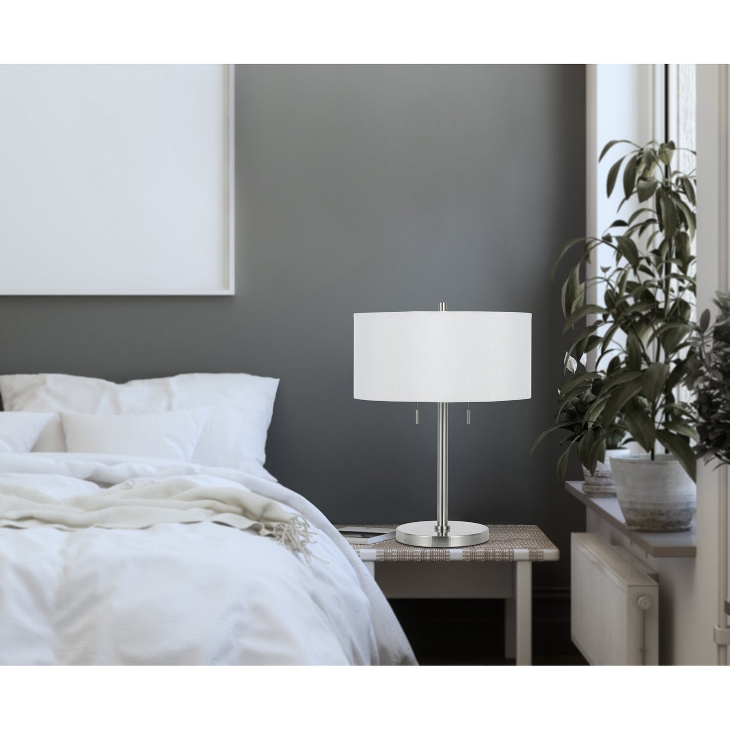silver table lamp