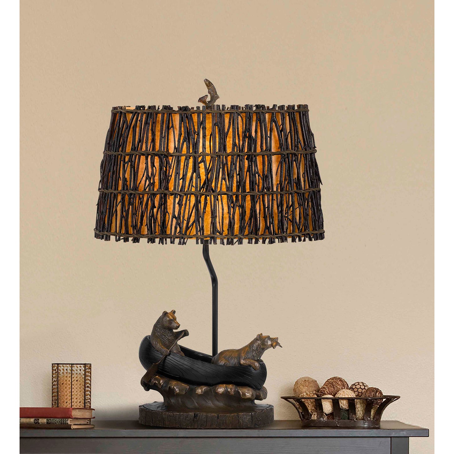 Wicker Shade table lamp