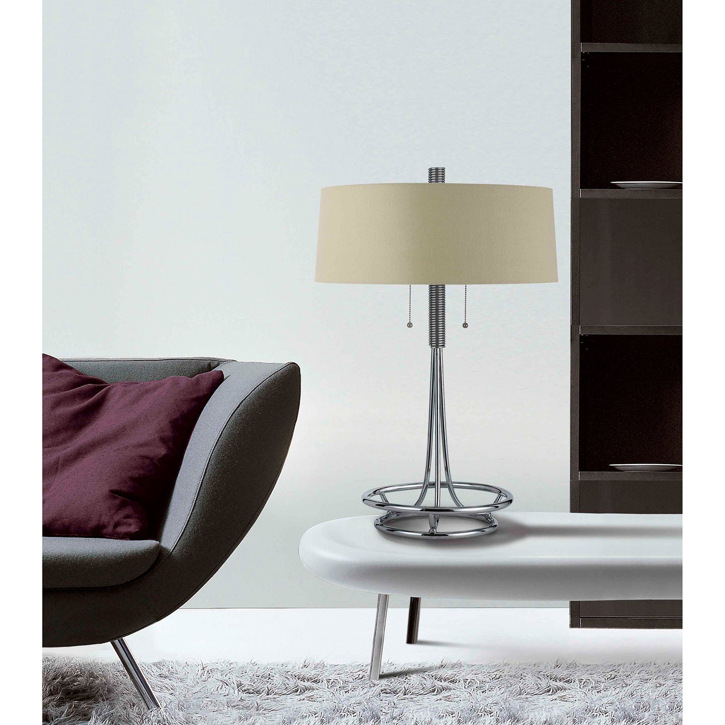 silver table lamp
