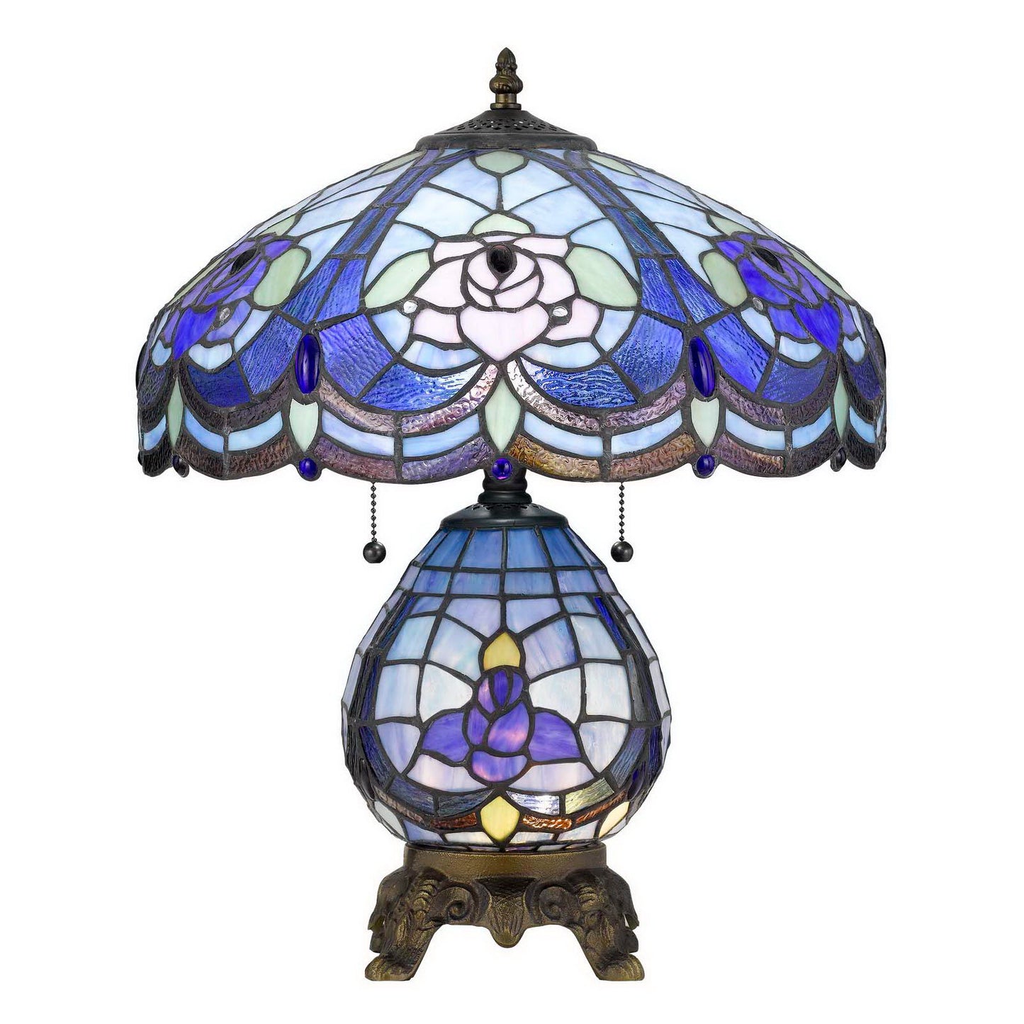 blue table lamp