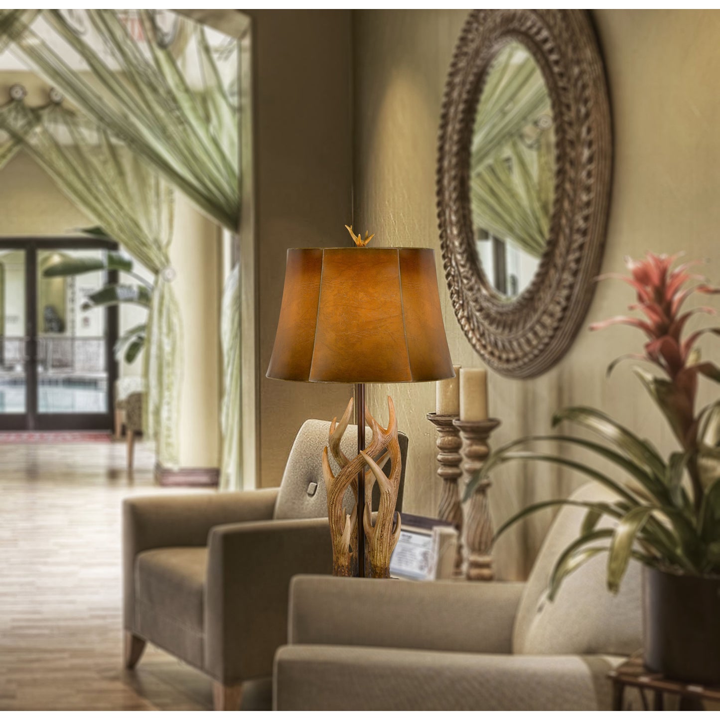 brown table lamp