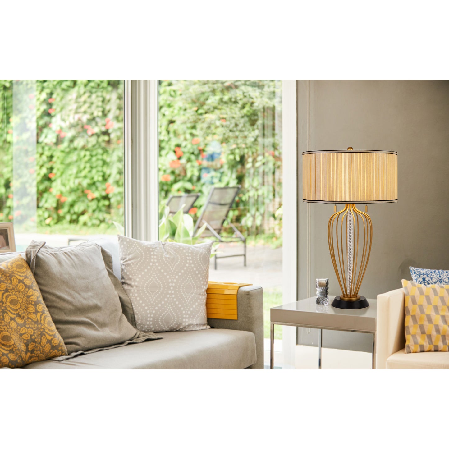 brass table lamp