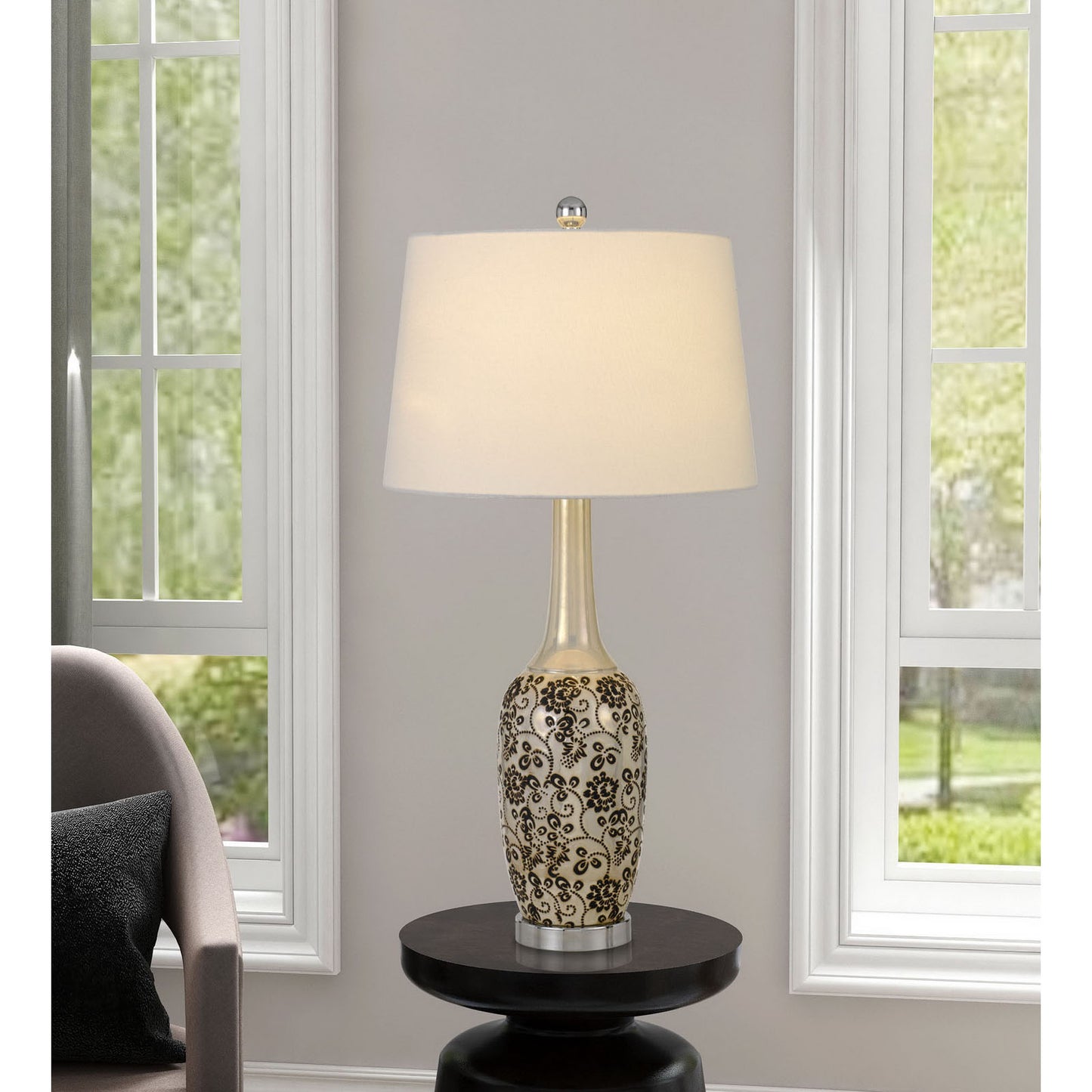 silver table lamp