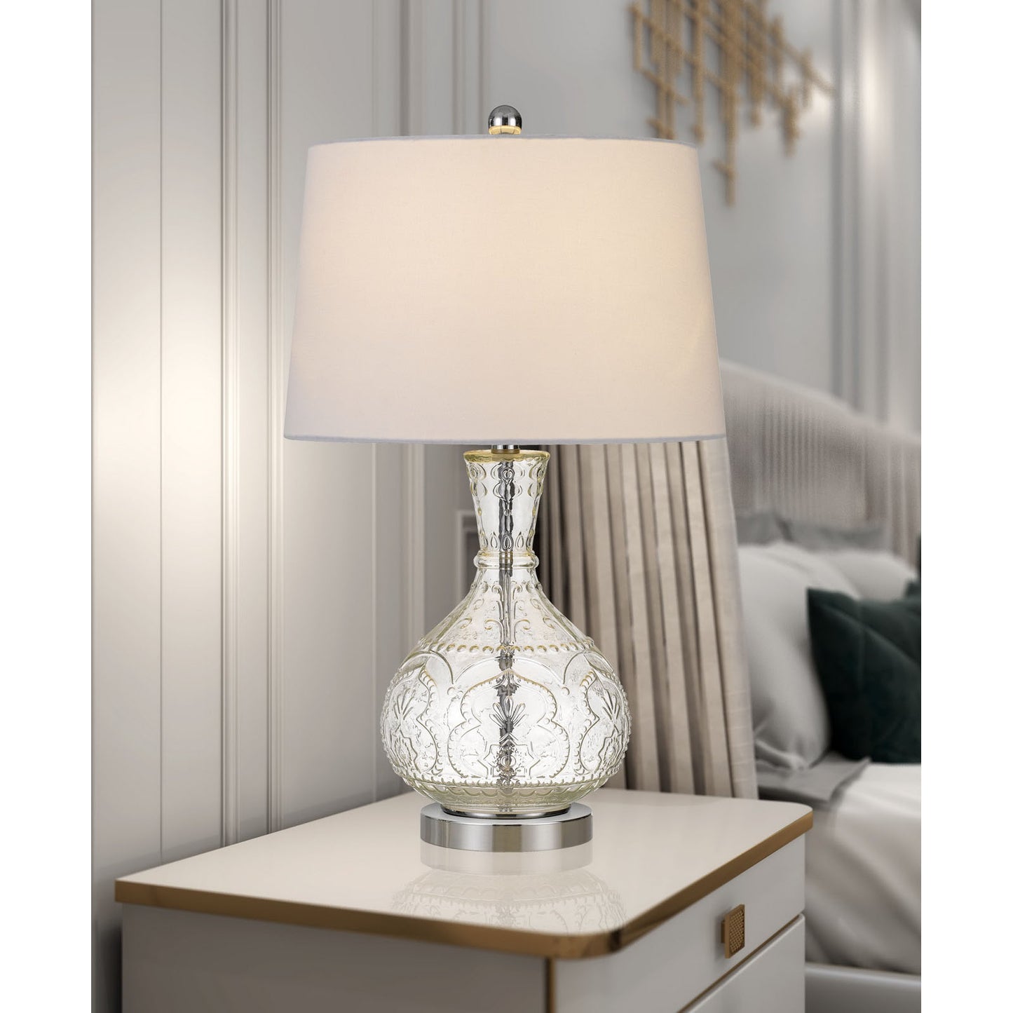 silver table lamp