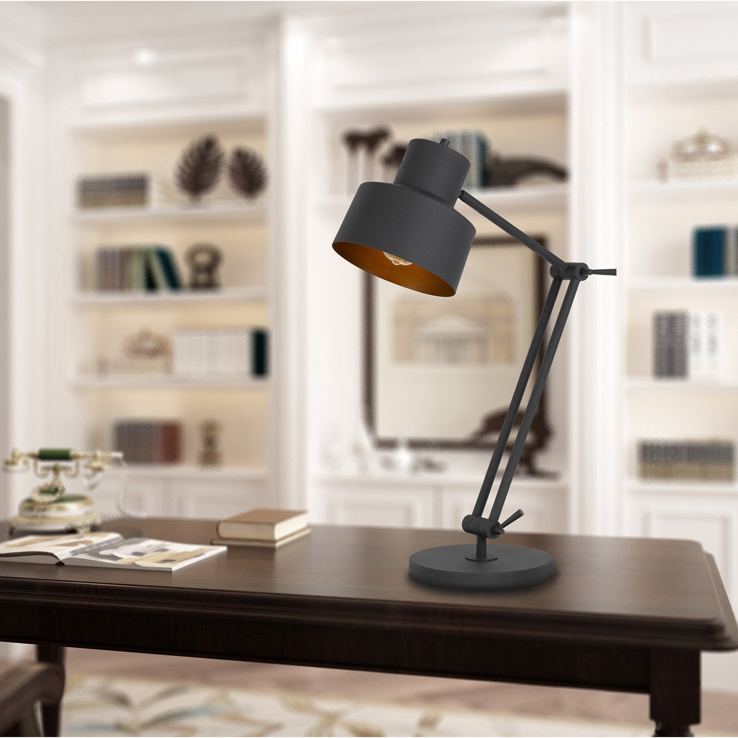 black table lamp