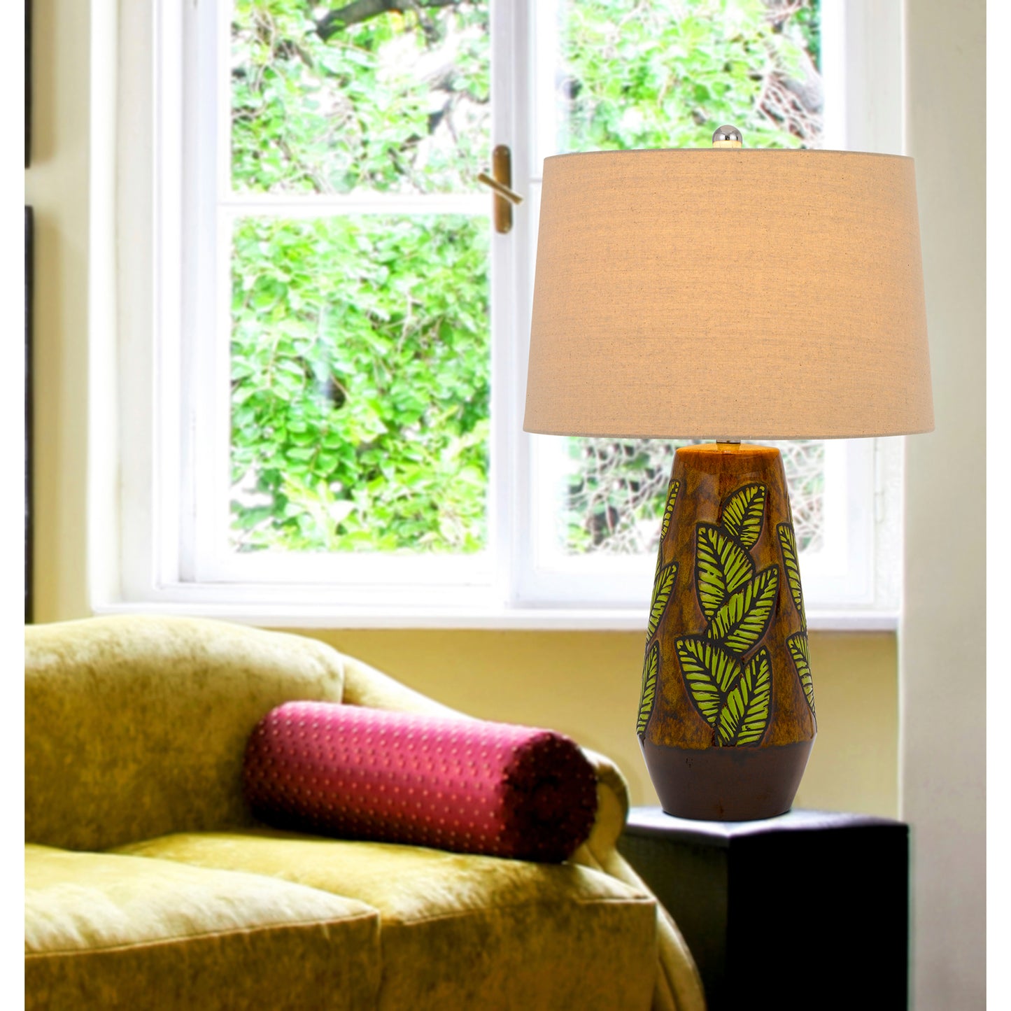 brown table lamp