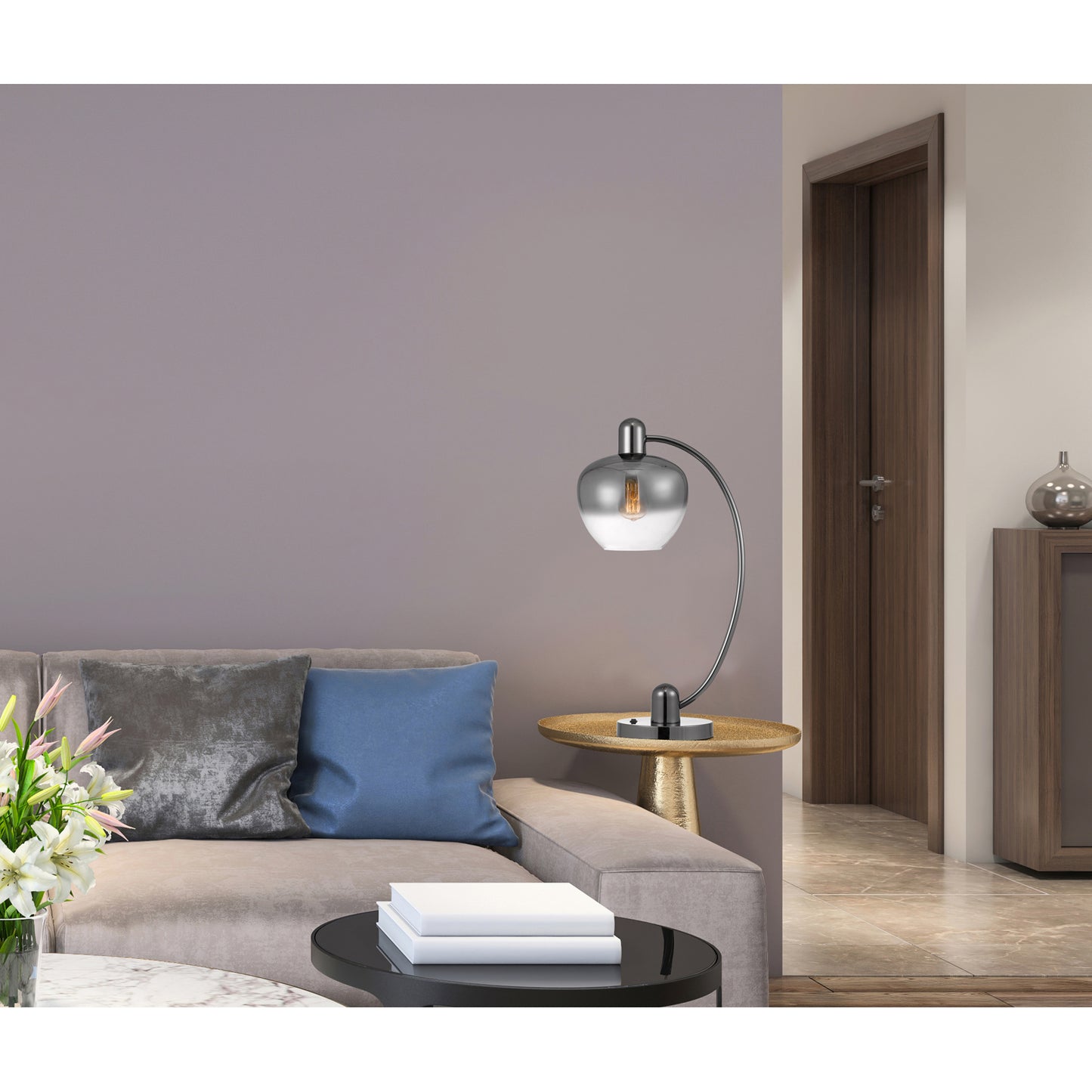 dark grey table lamp