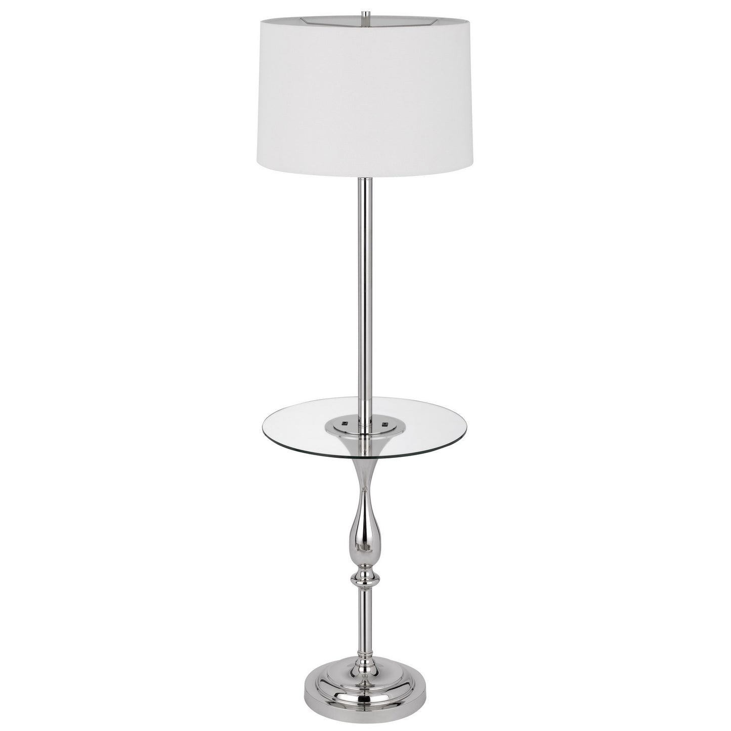silver floor lamp