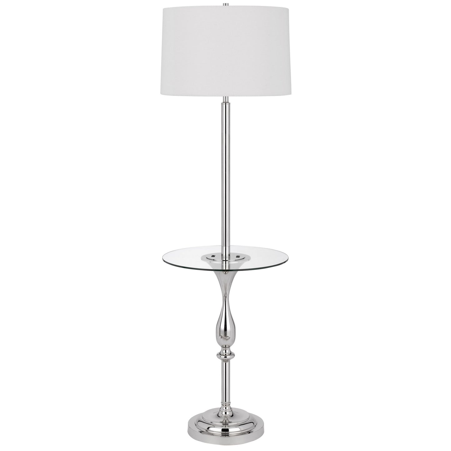 silver floor lamp