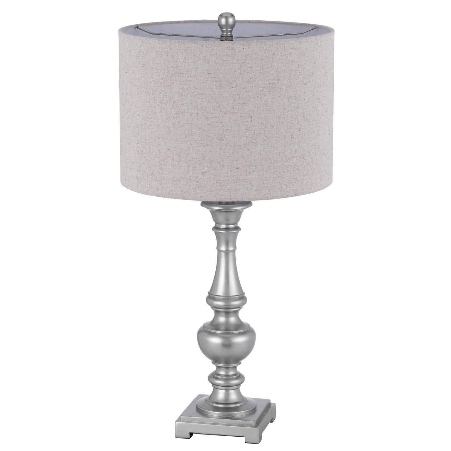 silver table lamp|