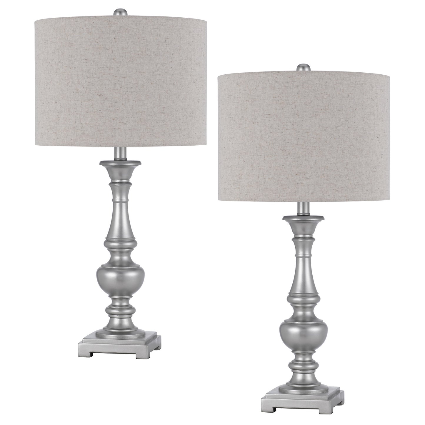 silver table lamp|