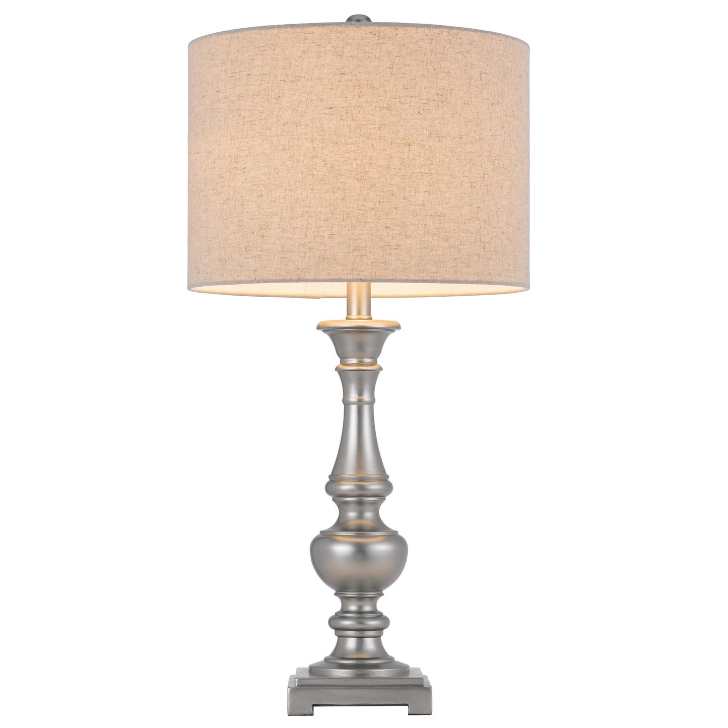 silver table lamp|