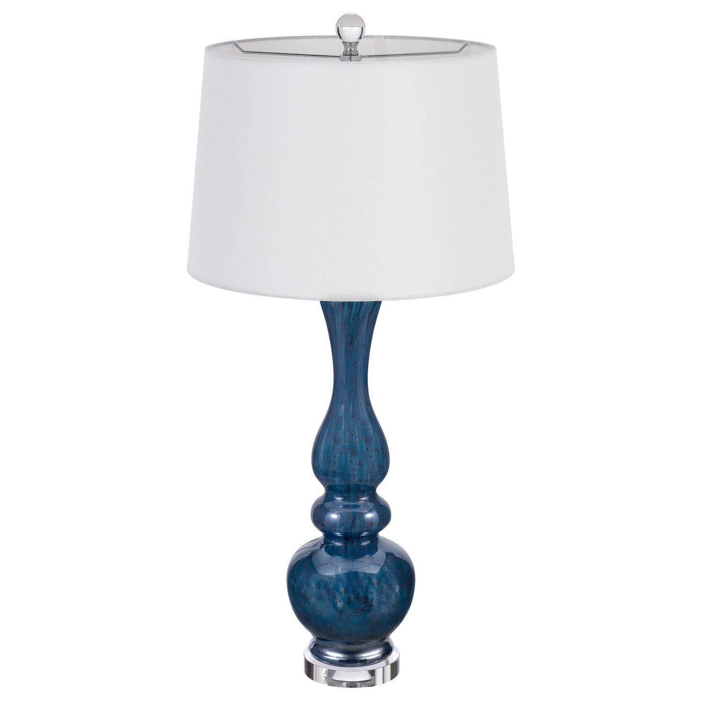 blue table lamp