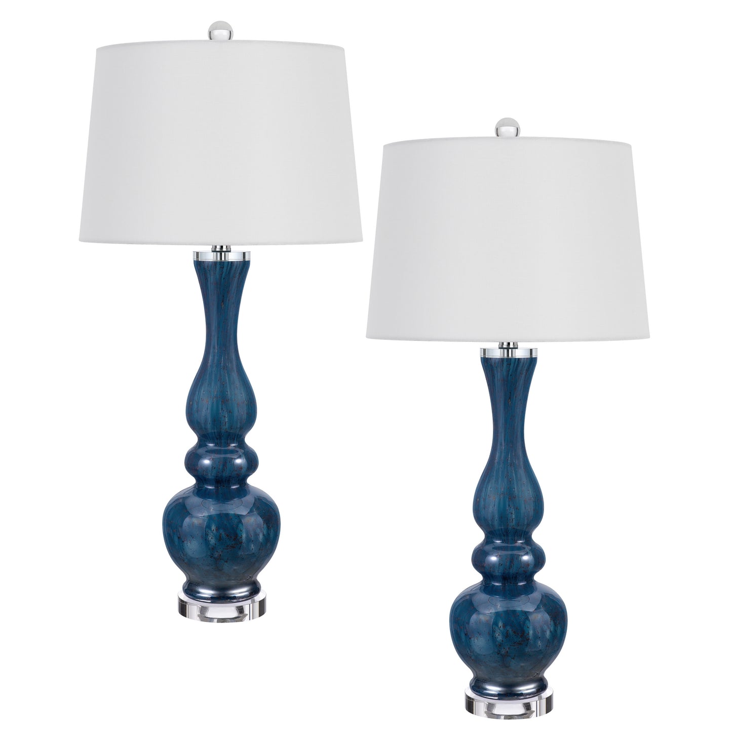 blue table lamp
