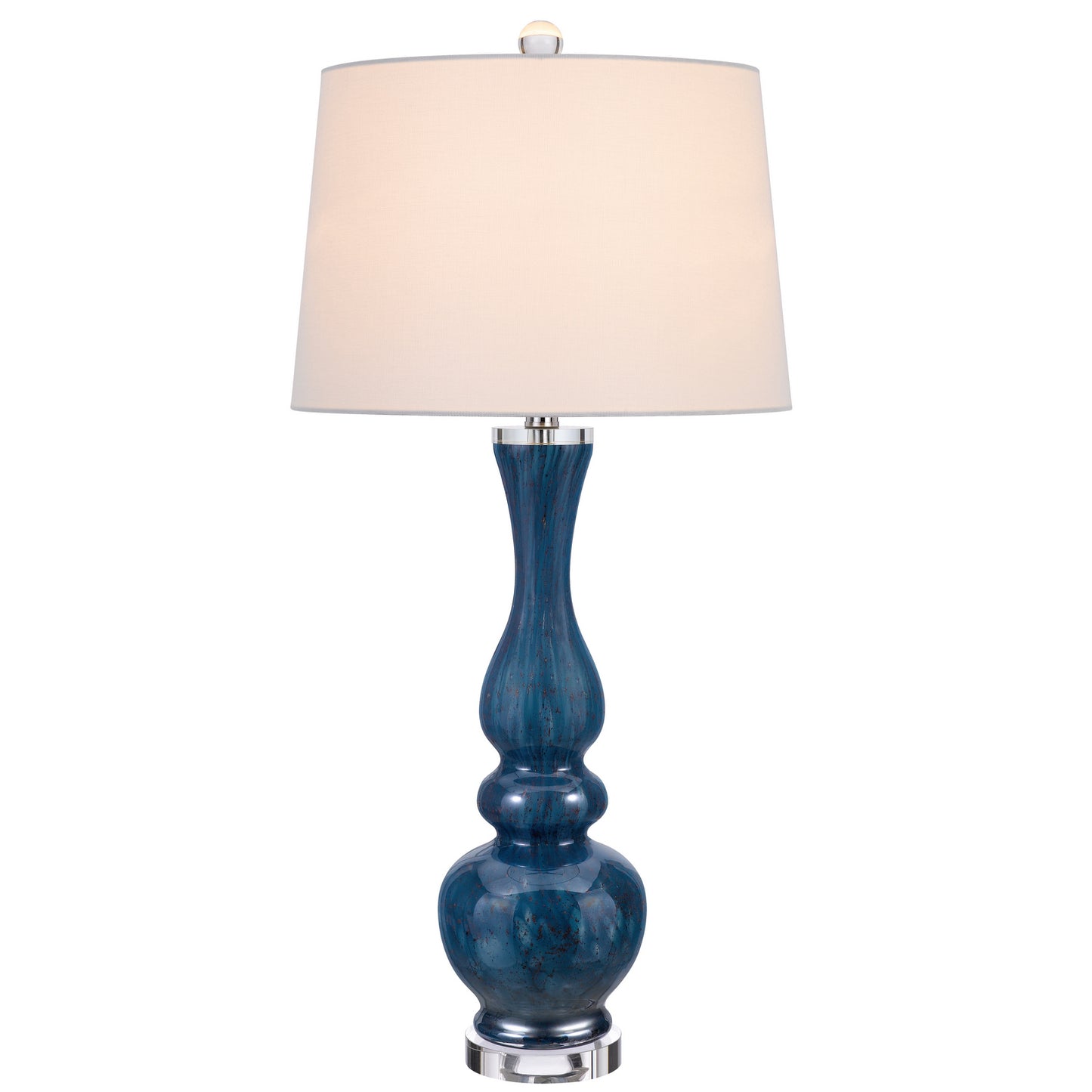 blue table lamp