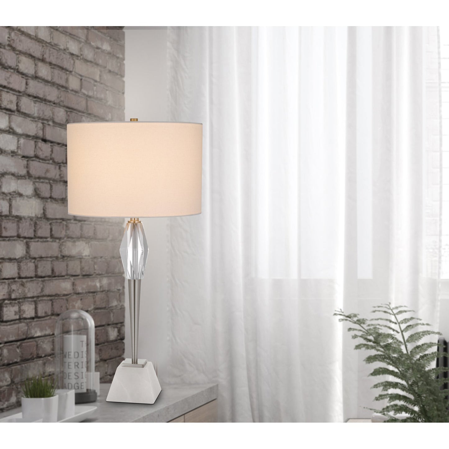 silver table lamp