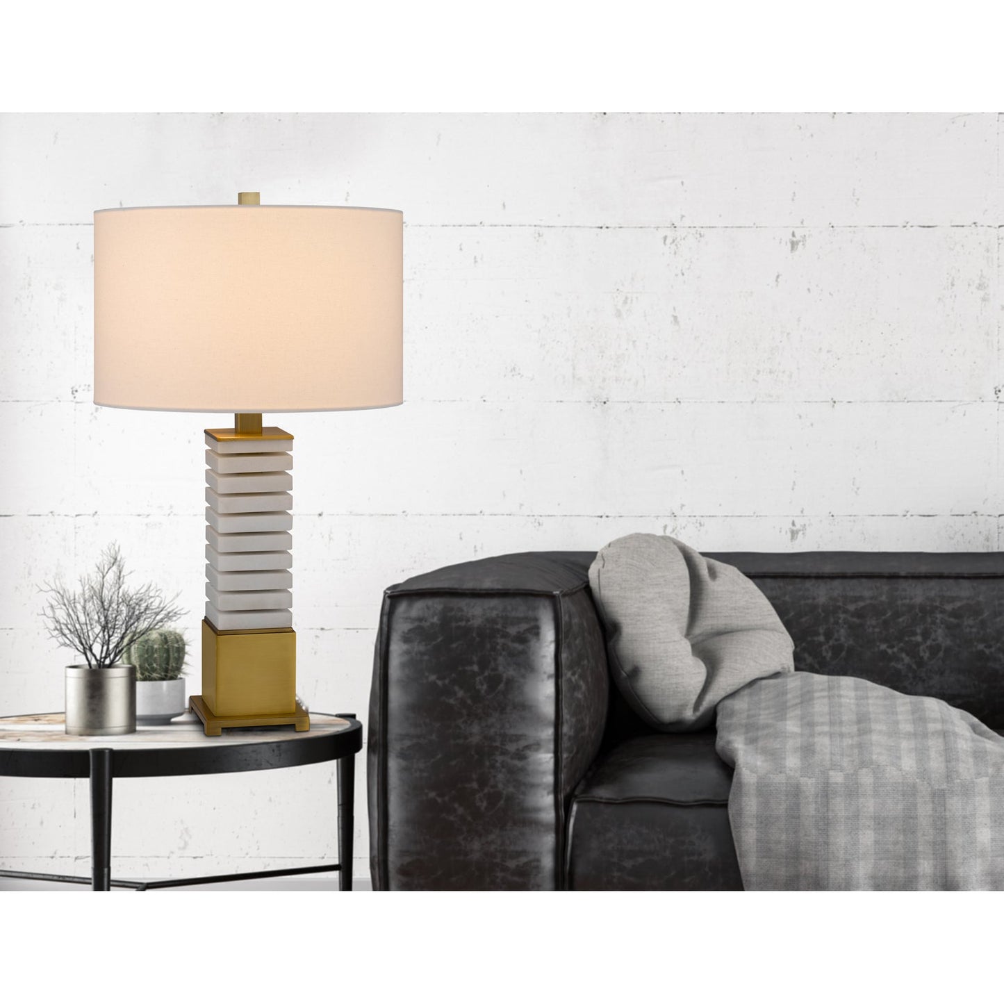 brass table lamp