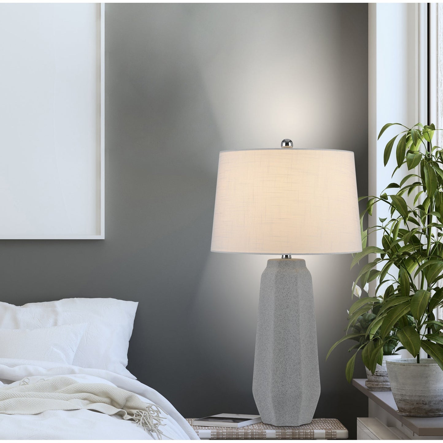 grey table lamp