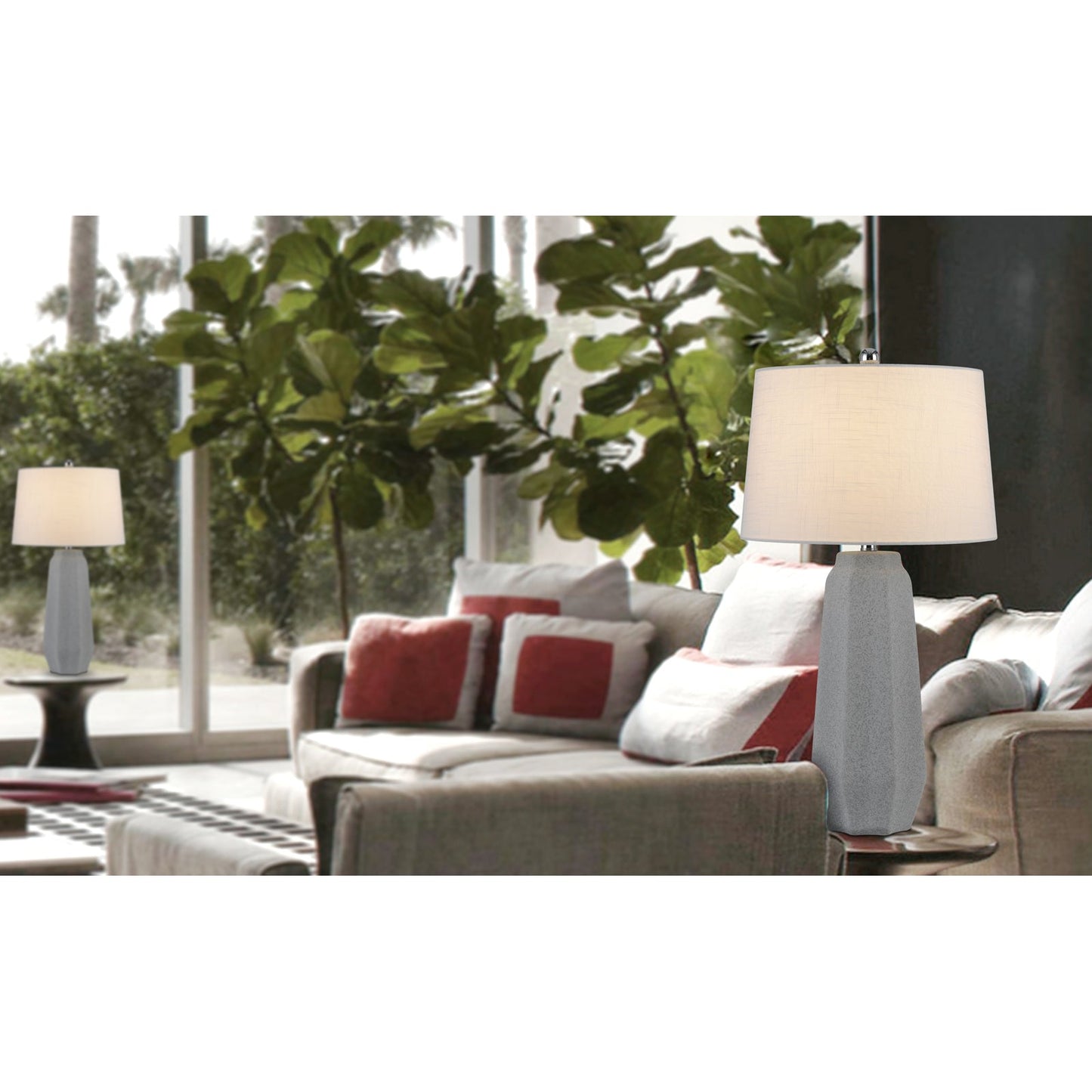 grey table lamp