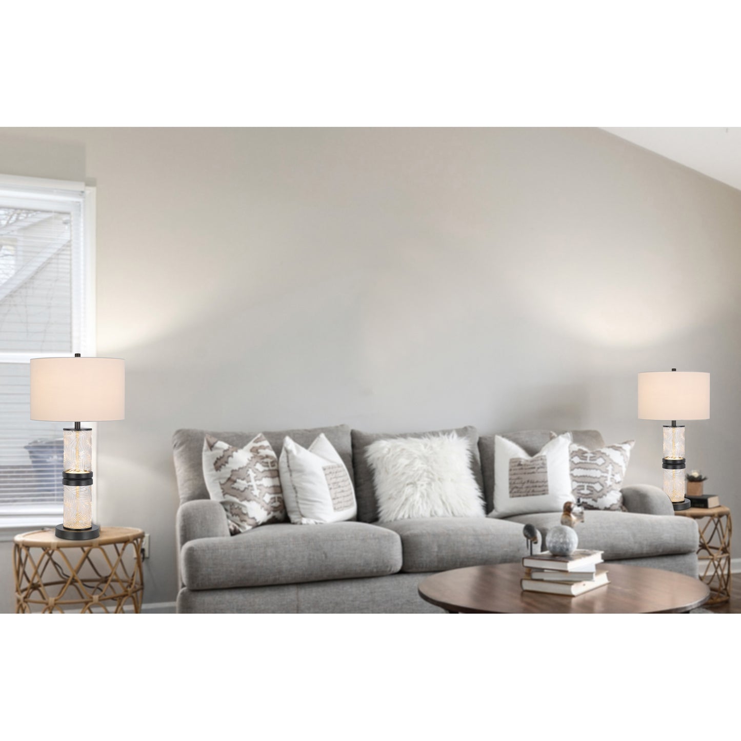 grey table lamp