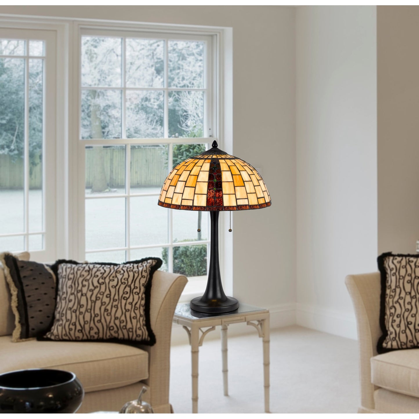 black table lamp