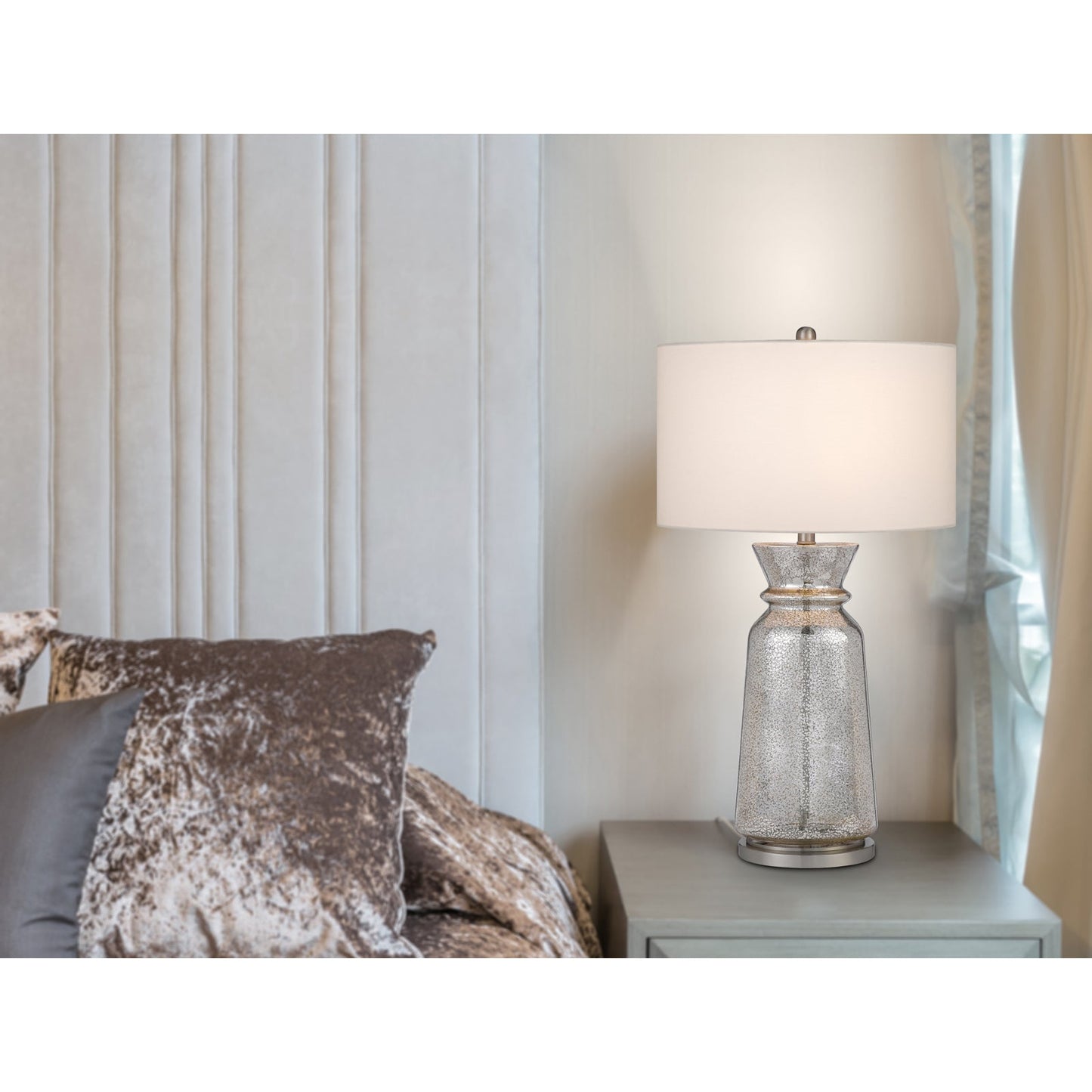 silver table lamp