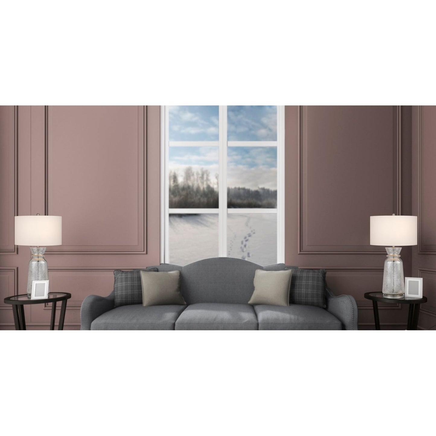silver table lamp