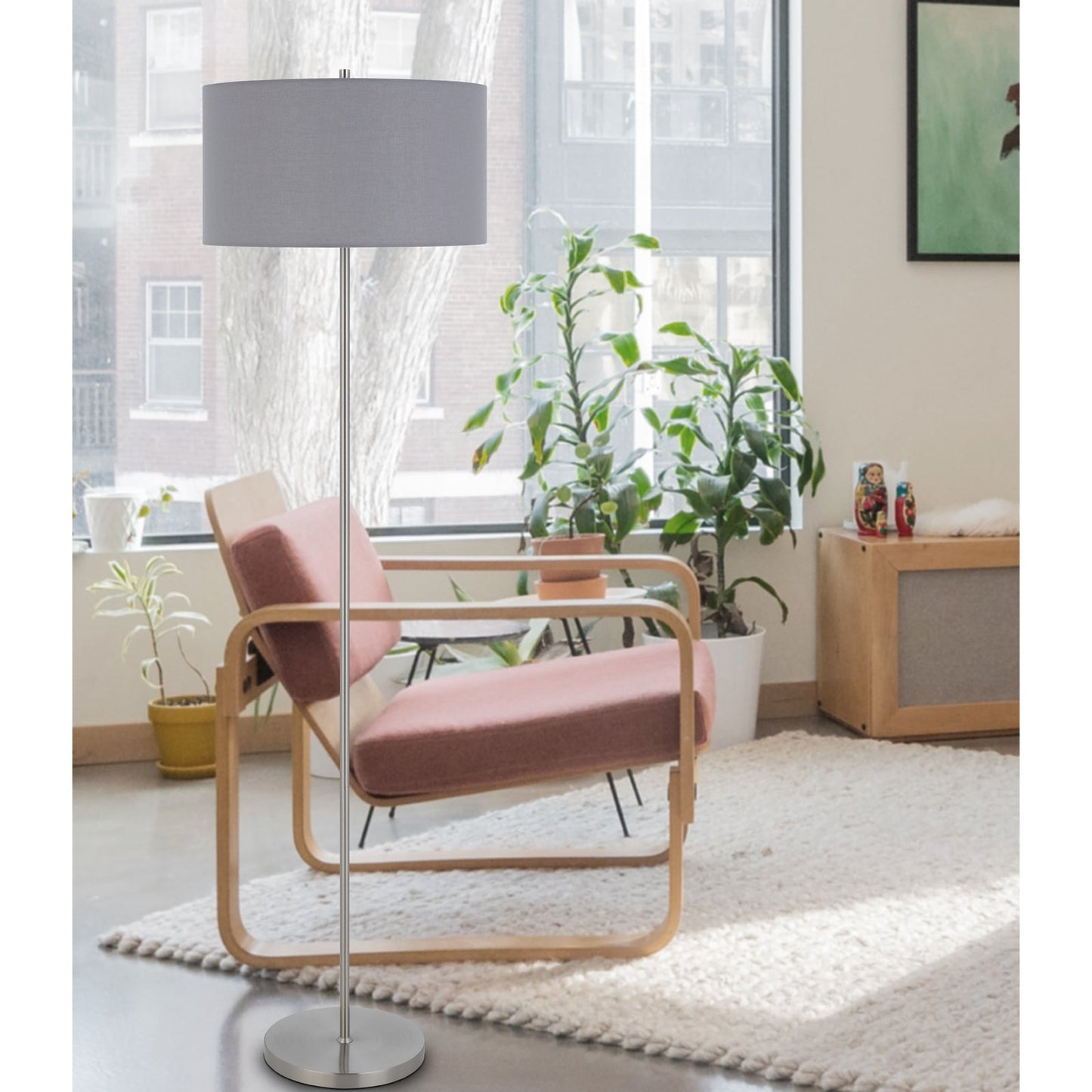 grey floor lamp
