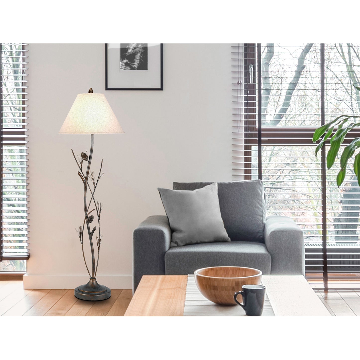 brown floor lamp