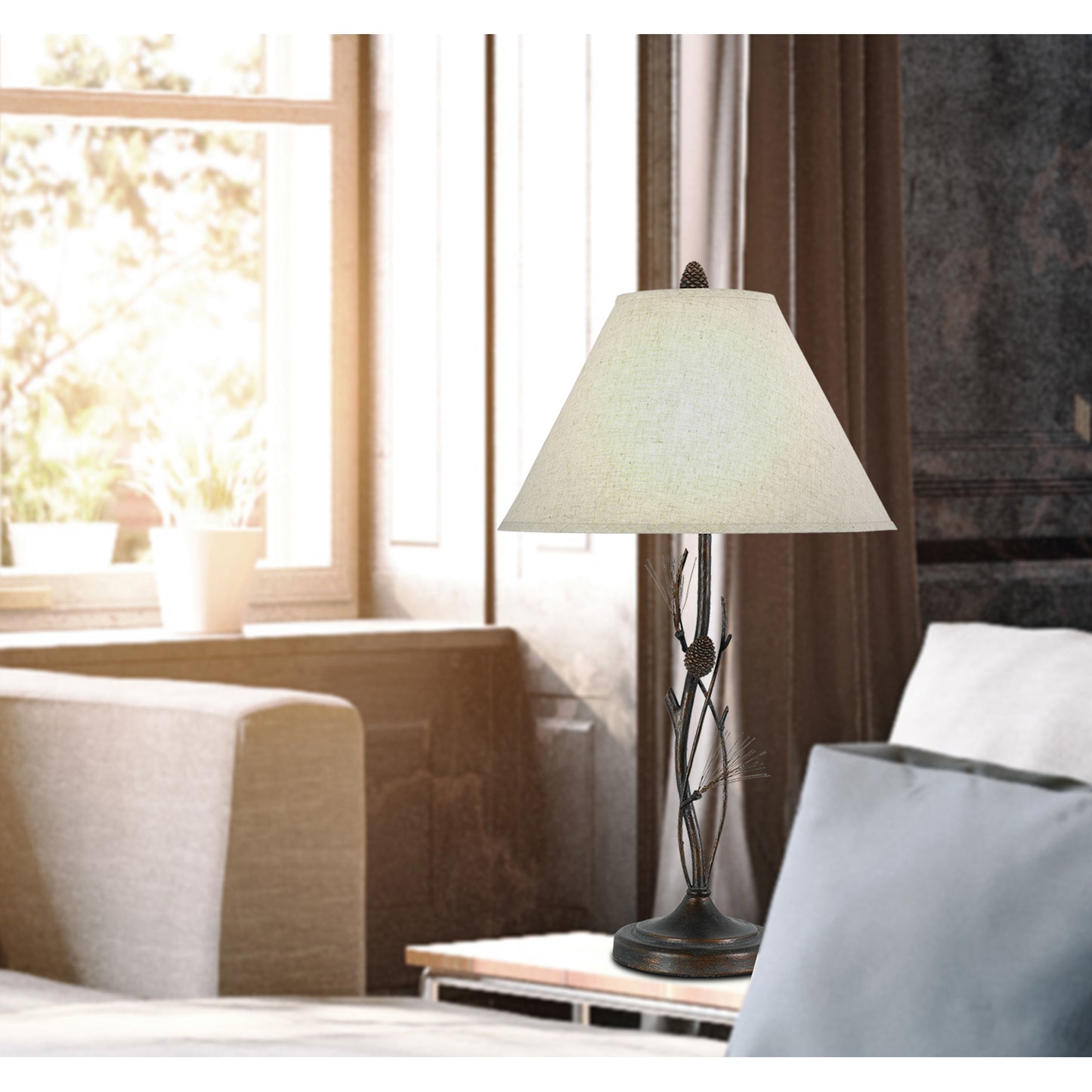 brown table lamp